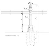 Słupek Solo - odgrodzeniowy, płaskownik | ZANO Mała Architektura