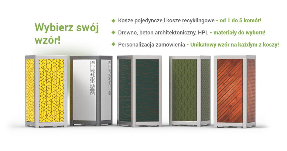 Kosze miejskie na śmieci | ZANO Mała Architektura Kosz 5 komorowy, 4 komorowy, 3 komorowy | ZANO Mała Architektura