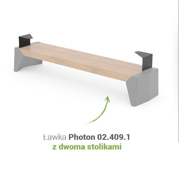 Ławka miejska z stolikami Photon Photon | ławka miejska z stolikami
