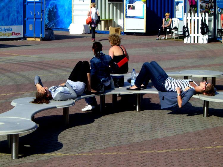 Groove bench is an original and unusual project of the modular street furniture