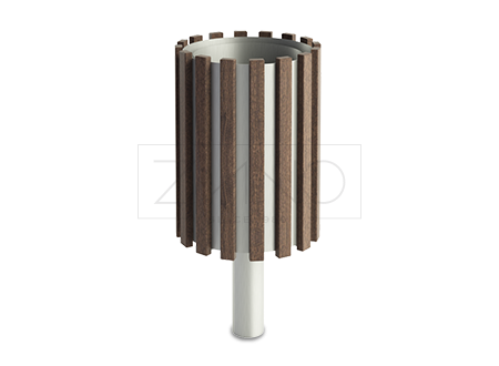 03.057 litter bin represents a timeless design based on wood and stainless steel construction