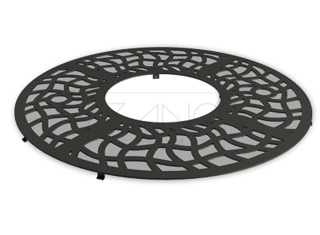 Tree grille is manufactured from durable cast iron