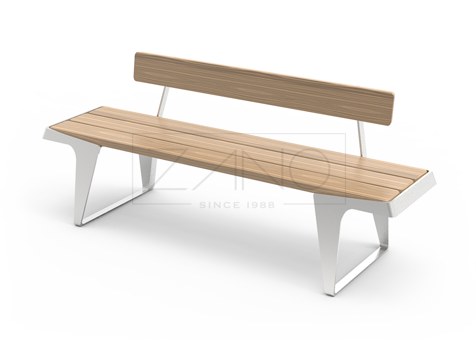 Minimalistyczna ławka miejska ze stali nierdzewnej