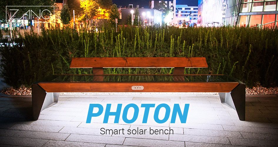Photon nowoczesna ławka solarna Miejskie ławki solarne