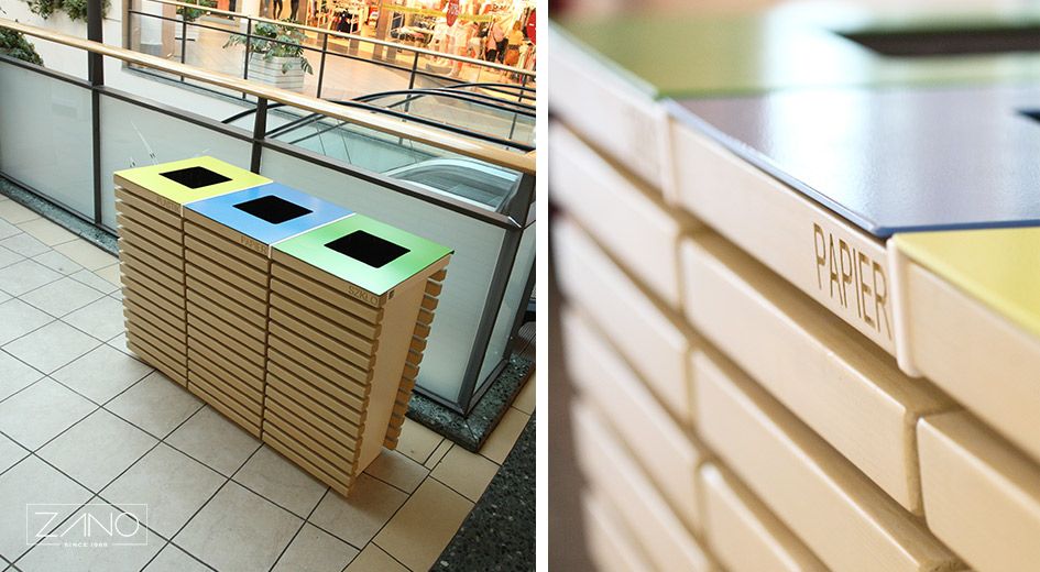 Kosze na śmieci w galeriach handlowych firmy ZANO Kosze na śmieci w galeriach handlowych firmy ZANO