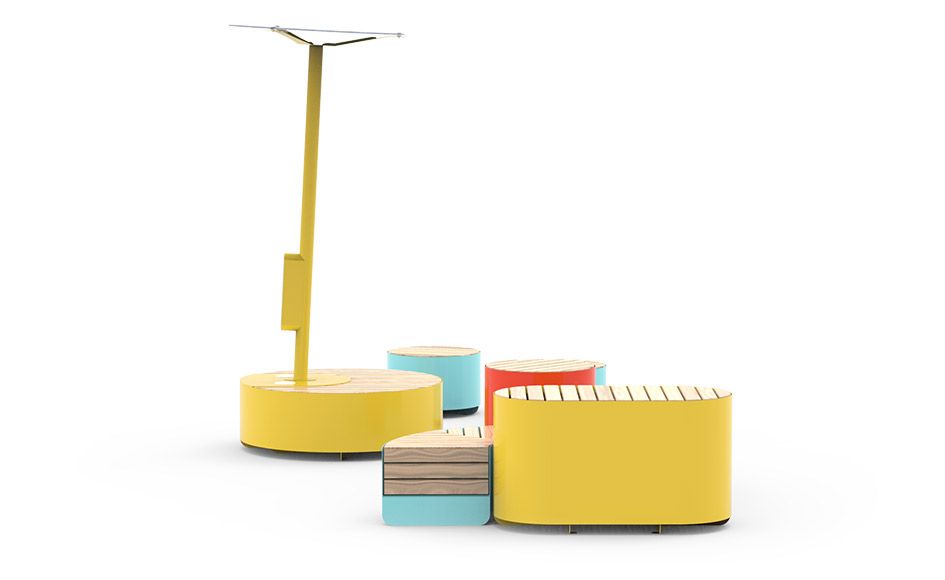 ZANO Street Furniture | Universe benches, tables and solar stations