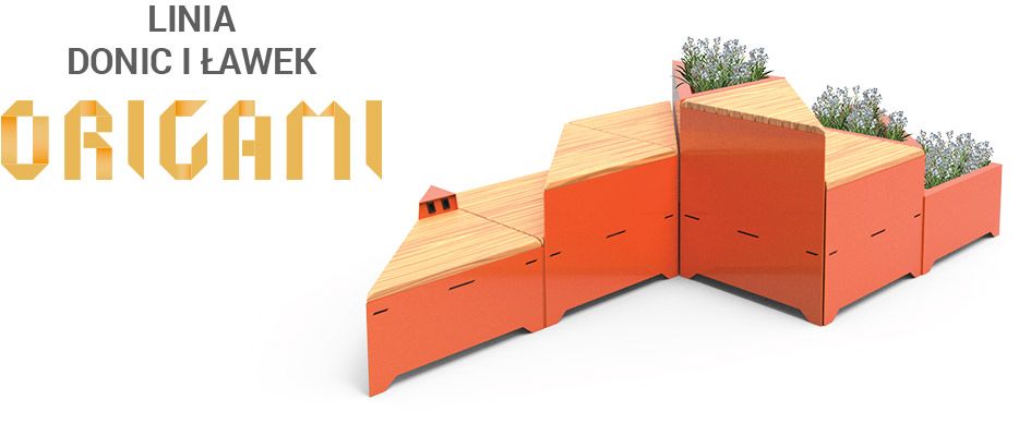 ZANO Mała Architektura | Modularne ławki i donice Origami Nowoczesne modularne meble miejskie