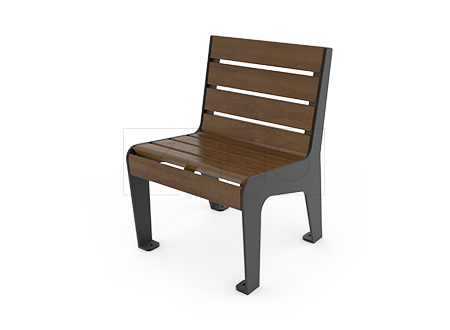 Krzesło miejskie, parkowe z stali węglowej malowanej proszkowo oraz drewna krajowego, iglastego lub opcjonalnie egzotycznego