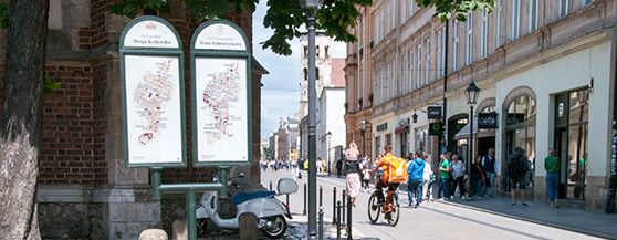 Cracow old town information boards