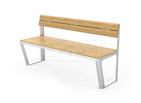 Contemporary designed street furniture bench made of stainless steel
