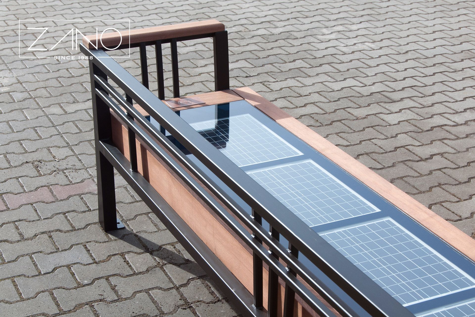 City bench "Szczepańska", city bench, solar bench