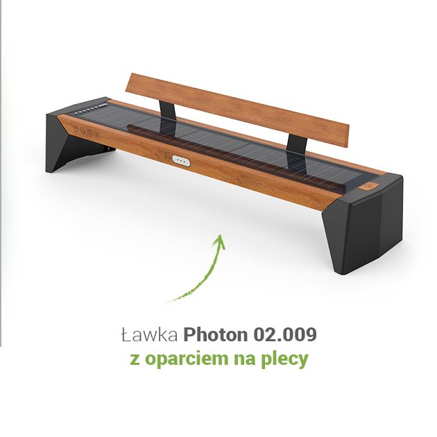 Ławka Photon 02.009 z oparciem na plecy Ławka Photon 02.009 z oparciem na plecy
