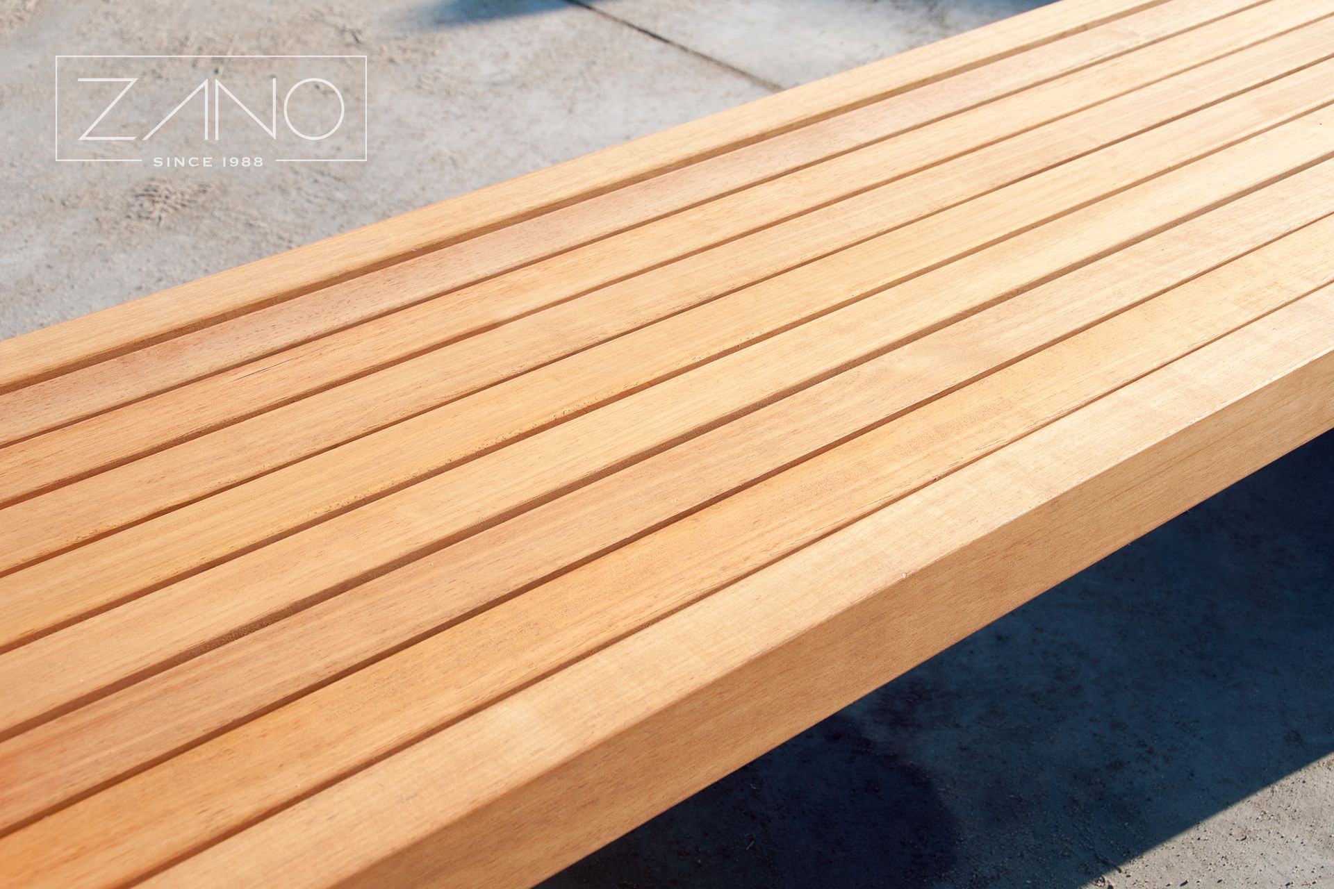 Street bench with hardwood Tauari
