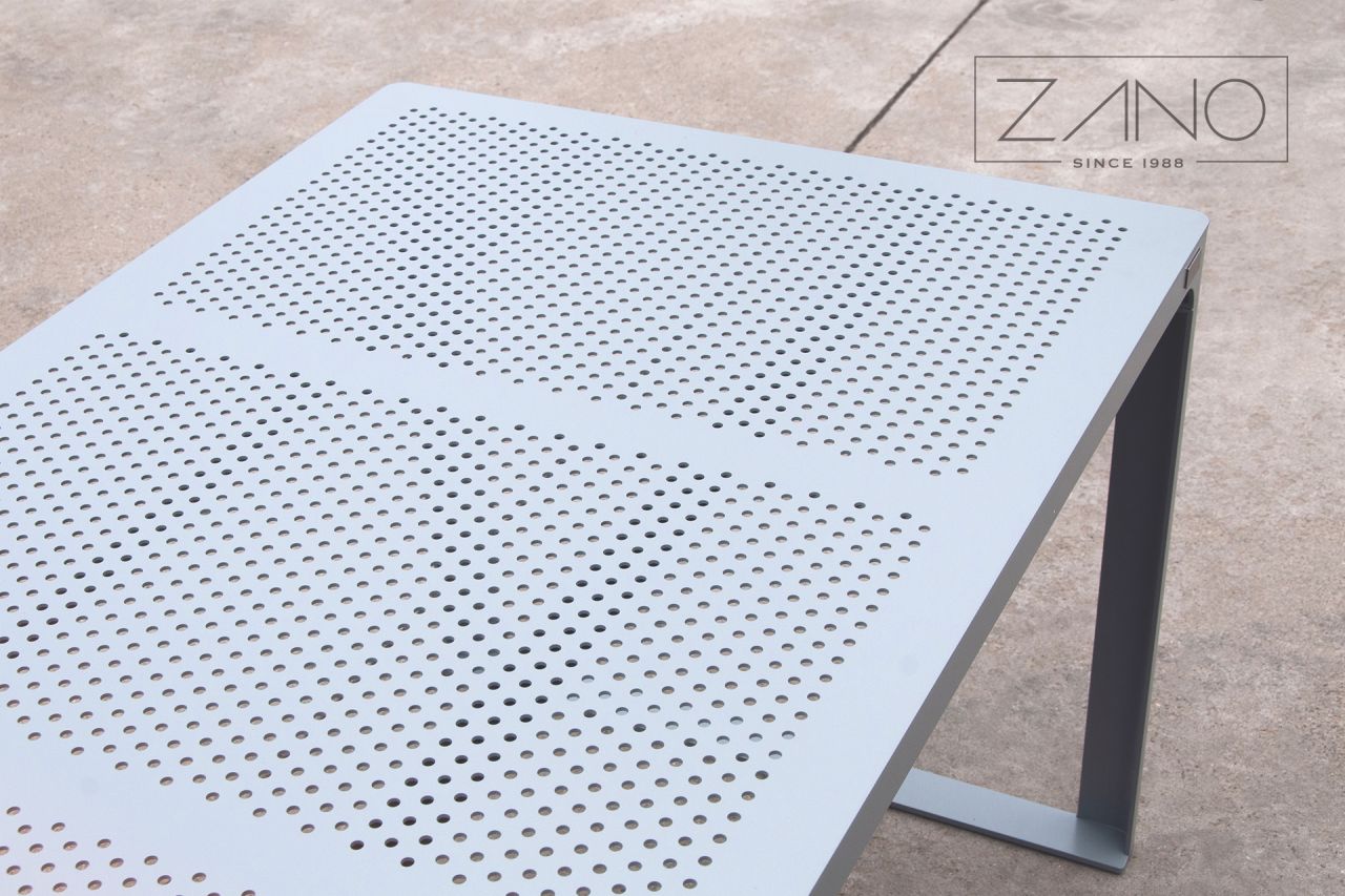 Perforated steel table for the catering area