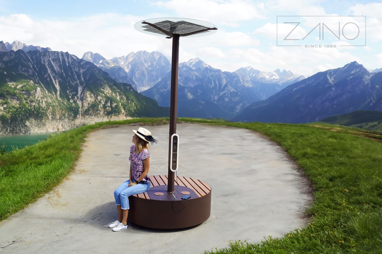 Ławka miejska solarna stacja ładowania telefonów