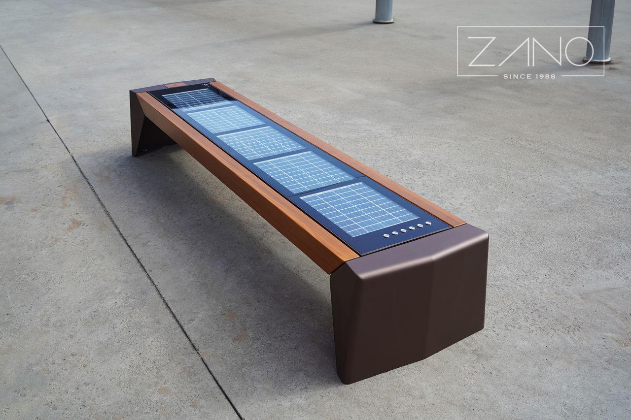 PHOTON Solarna ławka miejska USB ładowarka indukcyjna