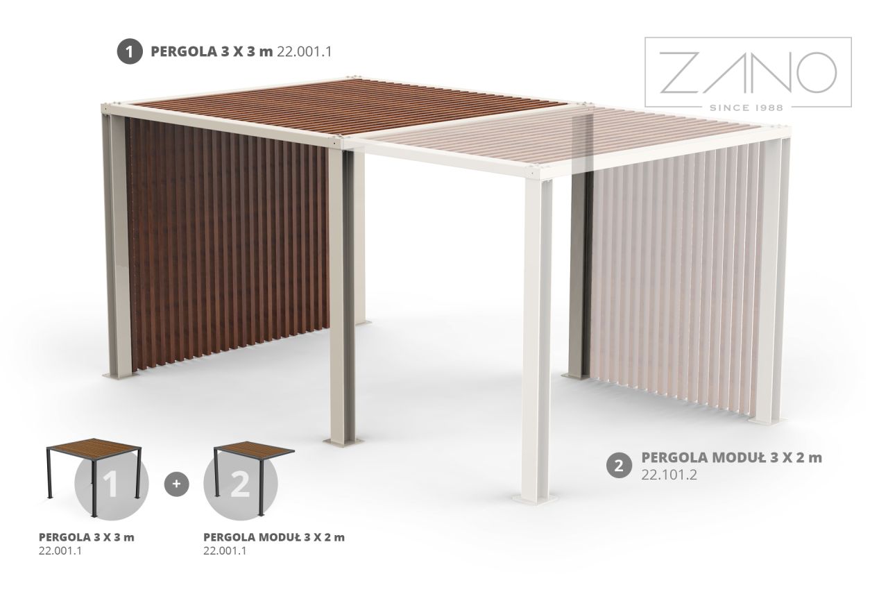 Pergola 3 x 3 m | ZANO urban furniture