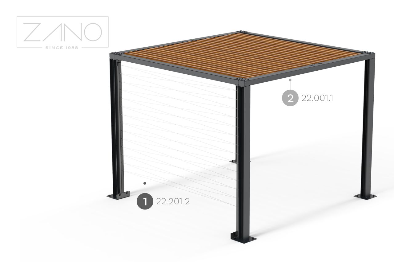 Pergola 22-201-2 with mounted ropes for climbing plants