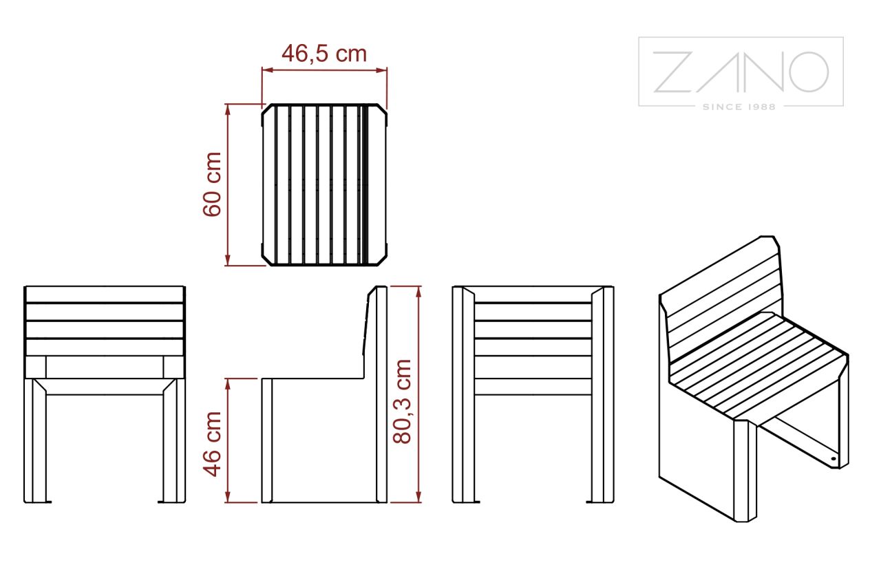 Fotel Stilo 02.648 - wymiary