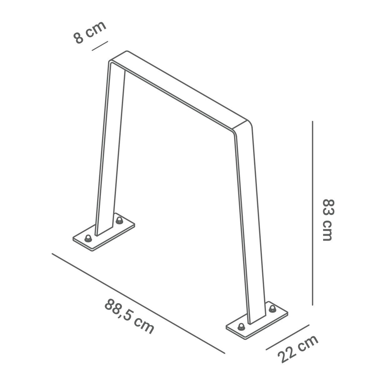 Bicycle stand Flat - dimensions