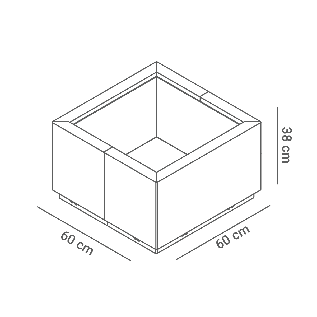 Quadro flower pot 06.076.S - dimensions