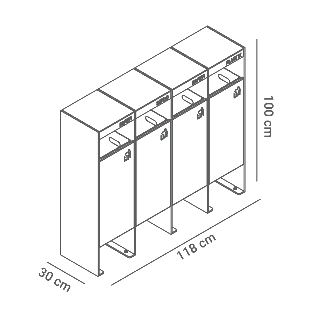 Waste separation basket 15.461 - dimensions