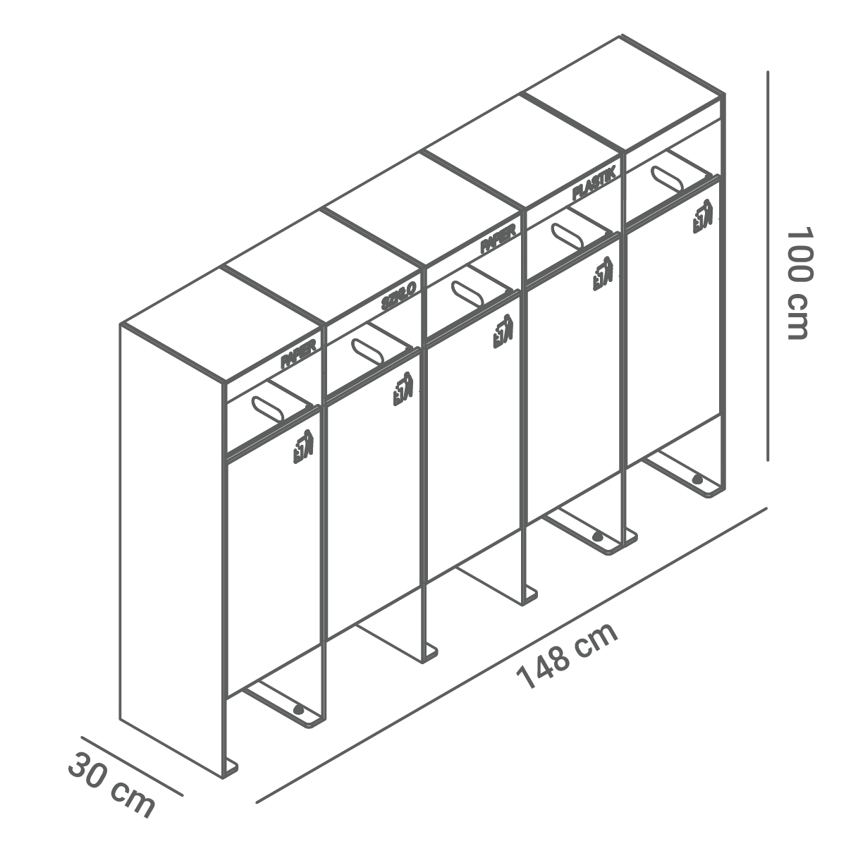 Waste separation basket 15.561 - dimensions