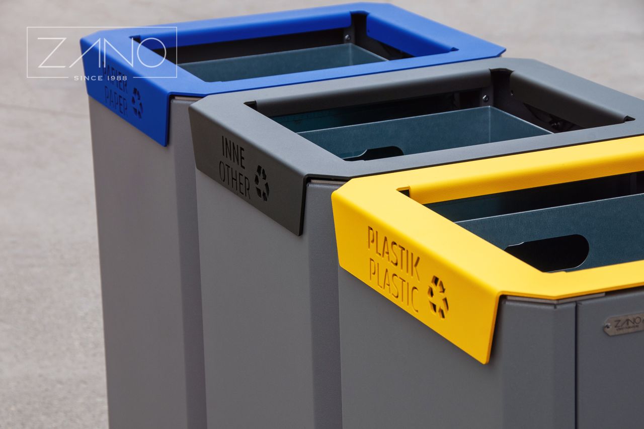 Stilo - kosze recyklingowe trzy komorowe