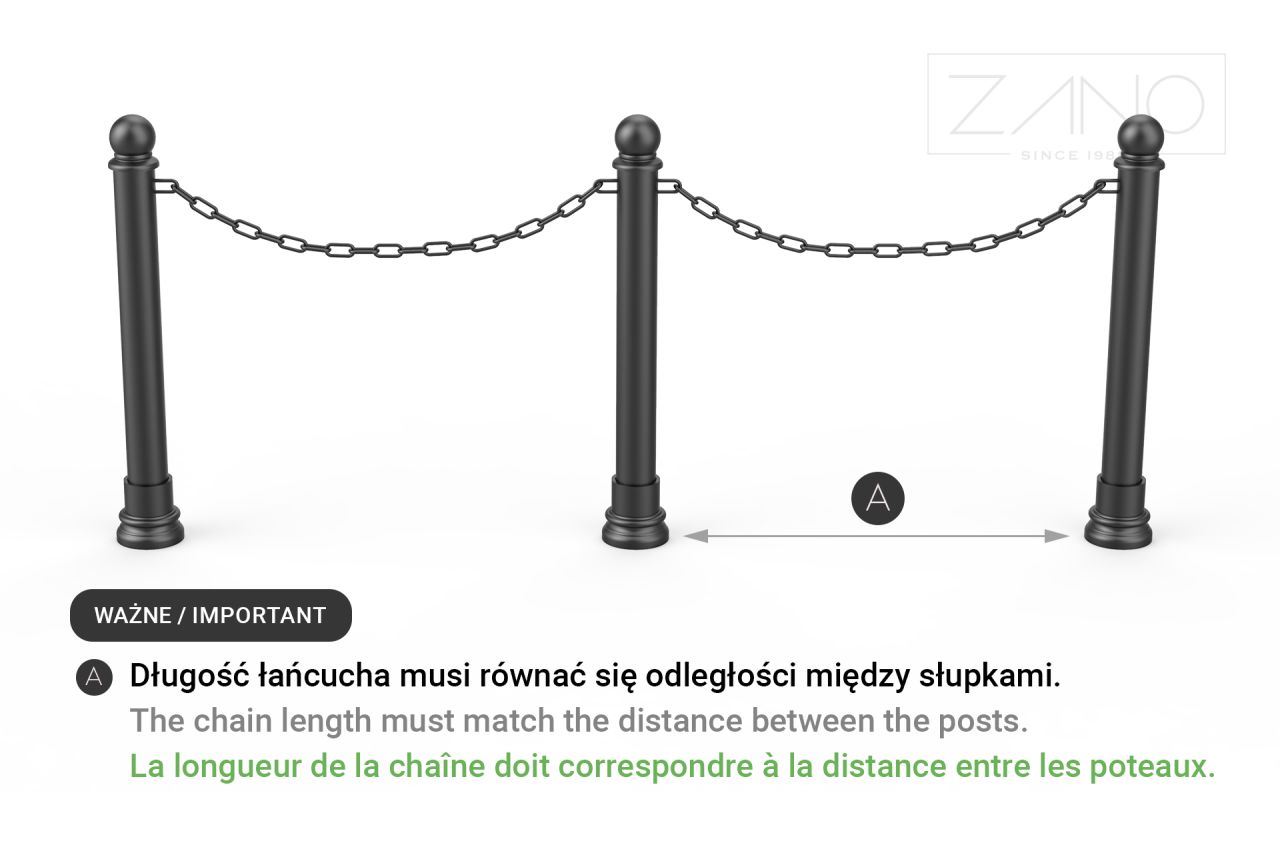 Fencing chain for street posts
