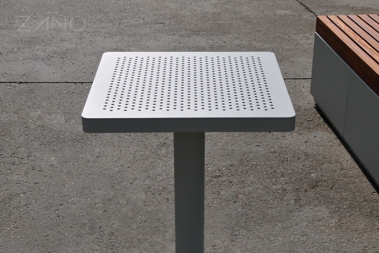Steel coffee table heavy duty perforated steel top