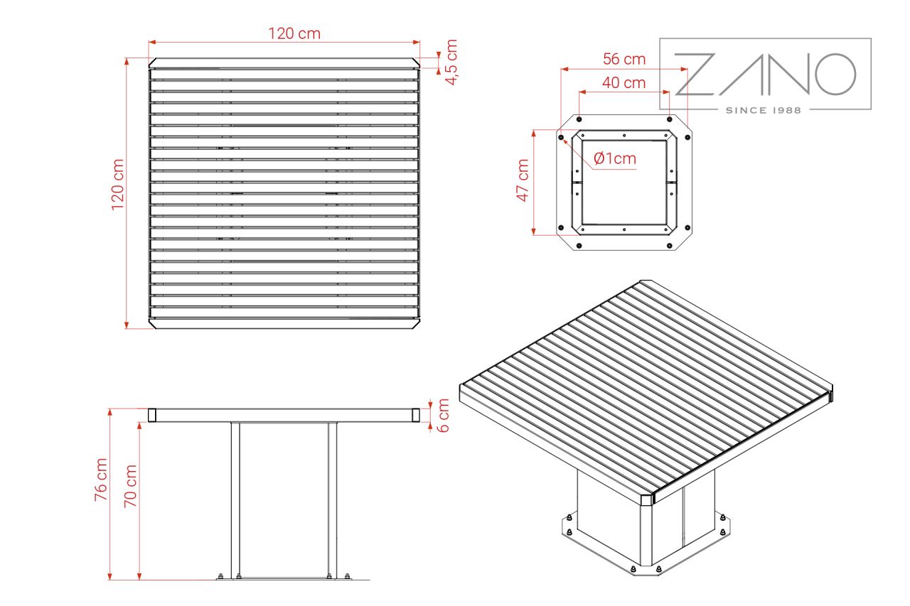 Stilo table 13.048.1 | dimensions