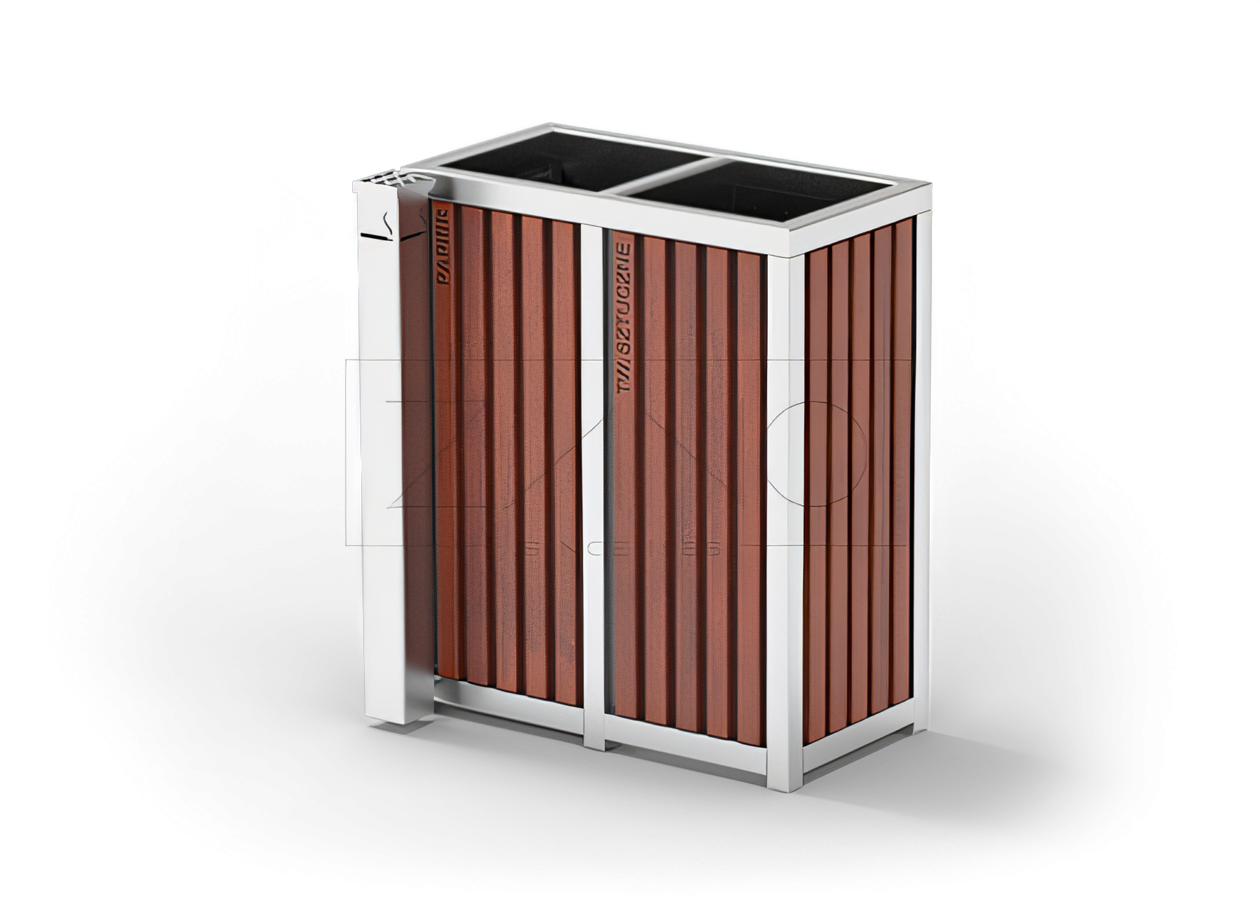 Kosz miejski recyklingowy z stali nierdzewnej