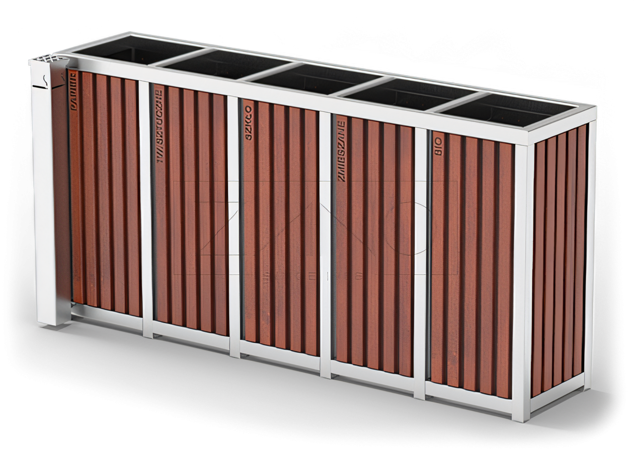 Kosz recyklingowy ze stali nierdzewnej z popielnicą