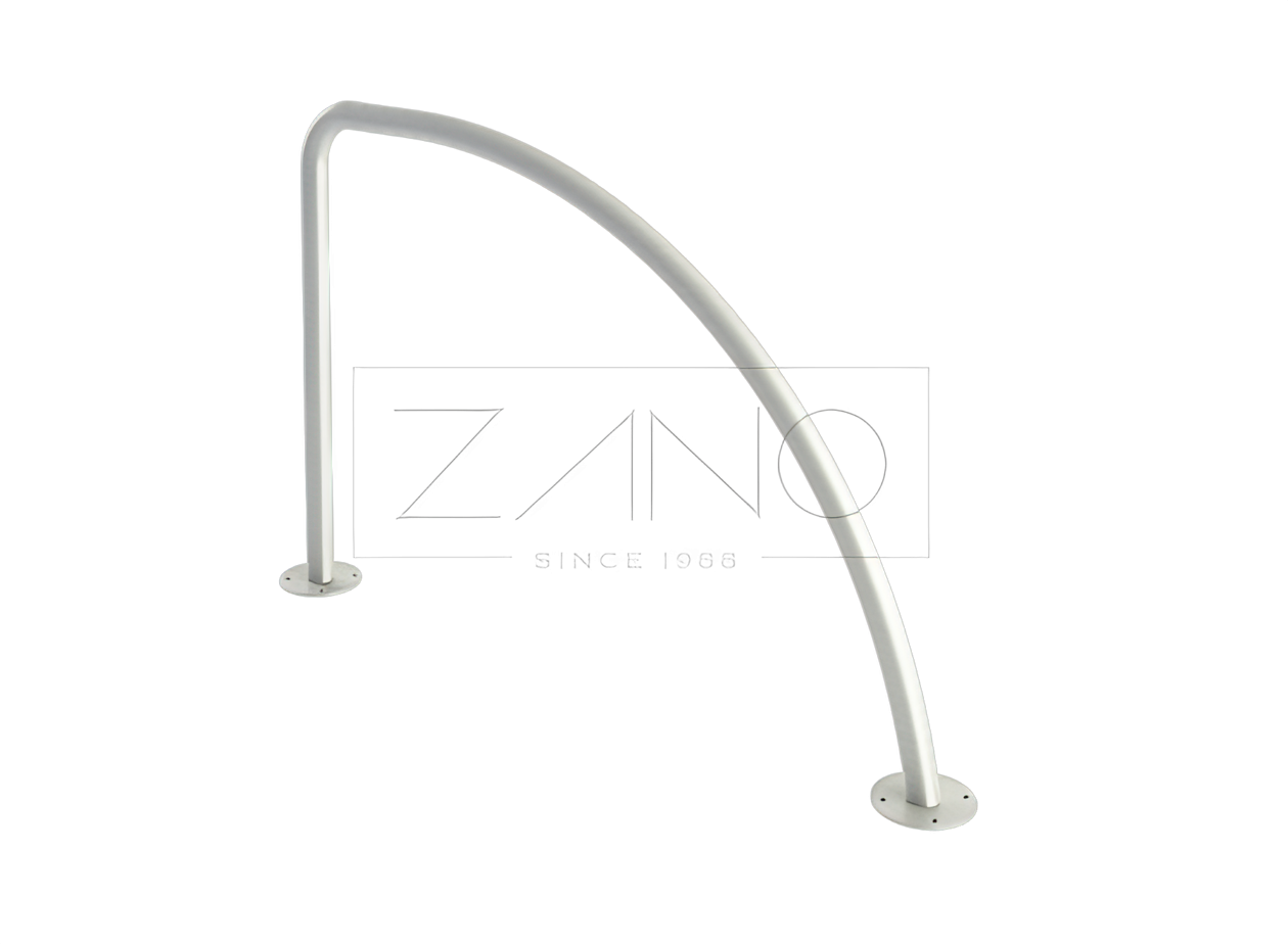 Nowoczesny miejski stojak rowerowy ze stali nierdzewnej na dwa rowery