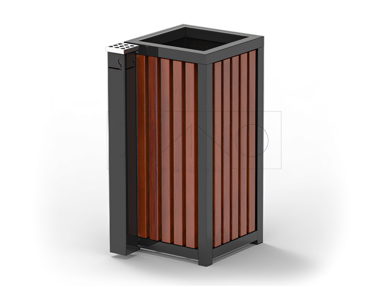 Kosz do użytku wewnętrznego stalowy kosz na śmieci z osobną popielnicą