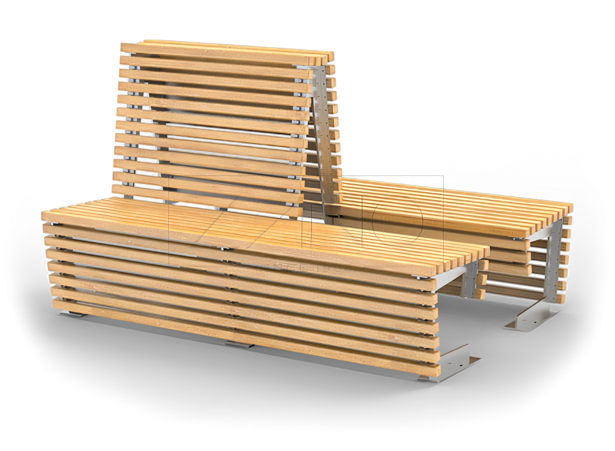 Meble miejskie Flash, z oparciem, bez oparcia z stali nierdzewnej