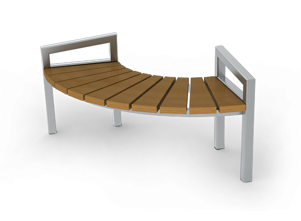 nowoczesne zaokrąglone ławki galeryjne