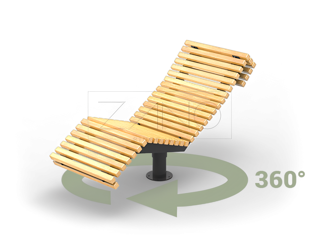 Leżak obrotowy ze stali czarnej Leżak obrotowy ze stali czarnej