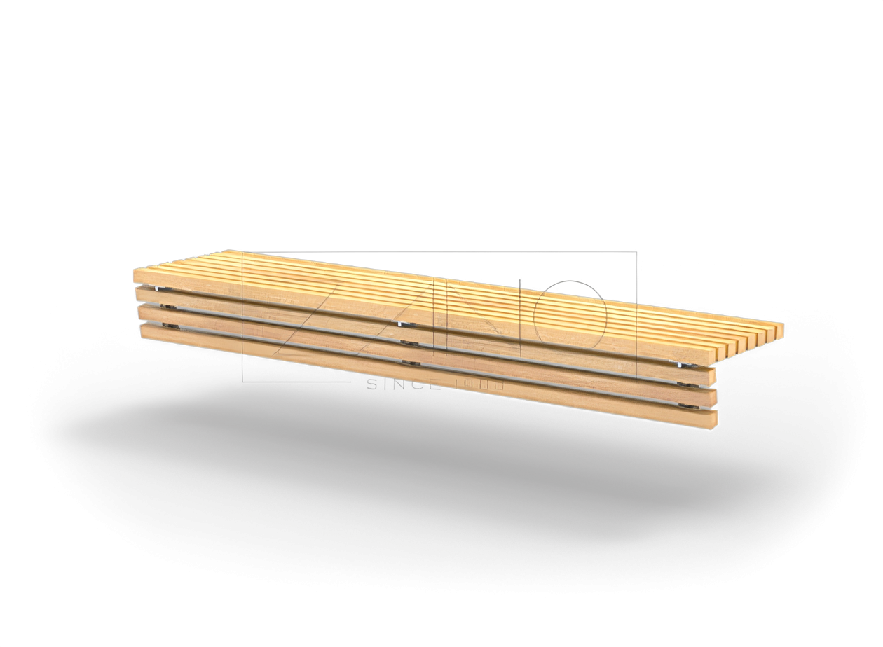 Ławka umieszczonna na betonowym murze