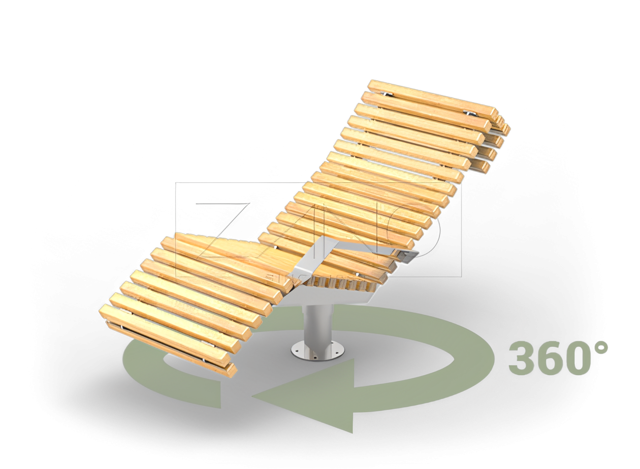 Leżak miejski Flash do założeń parkowych.