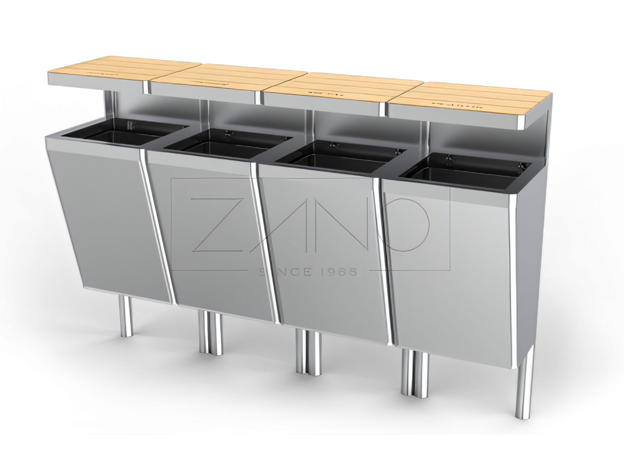 Kosz recyklingowy Scandik 15.446 ze stali nierdzewnej