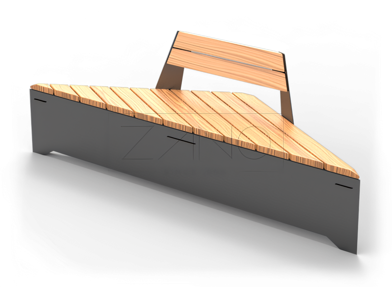 Ławka modułowa z oparciem -nowoczesny design Ławka modułowa z oparciem stalowa