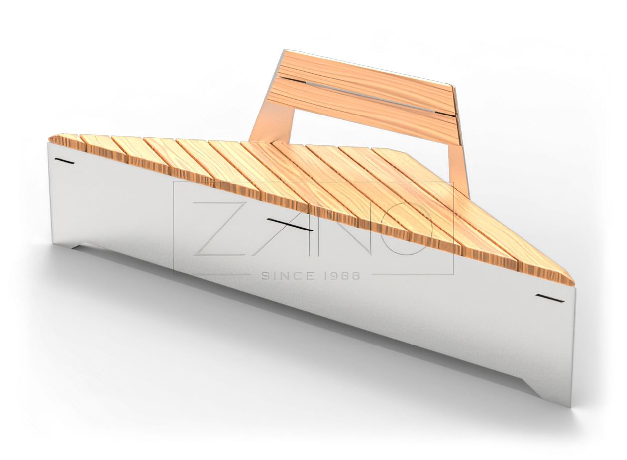 Ławka modułowa z oparciem nierdzewna