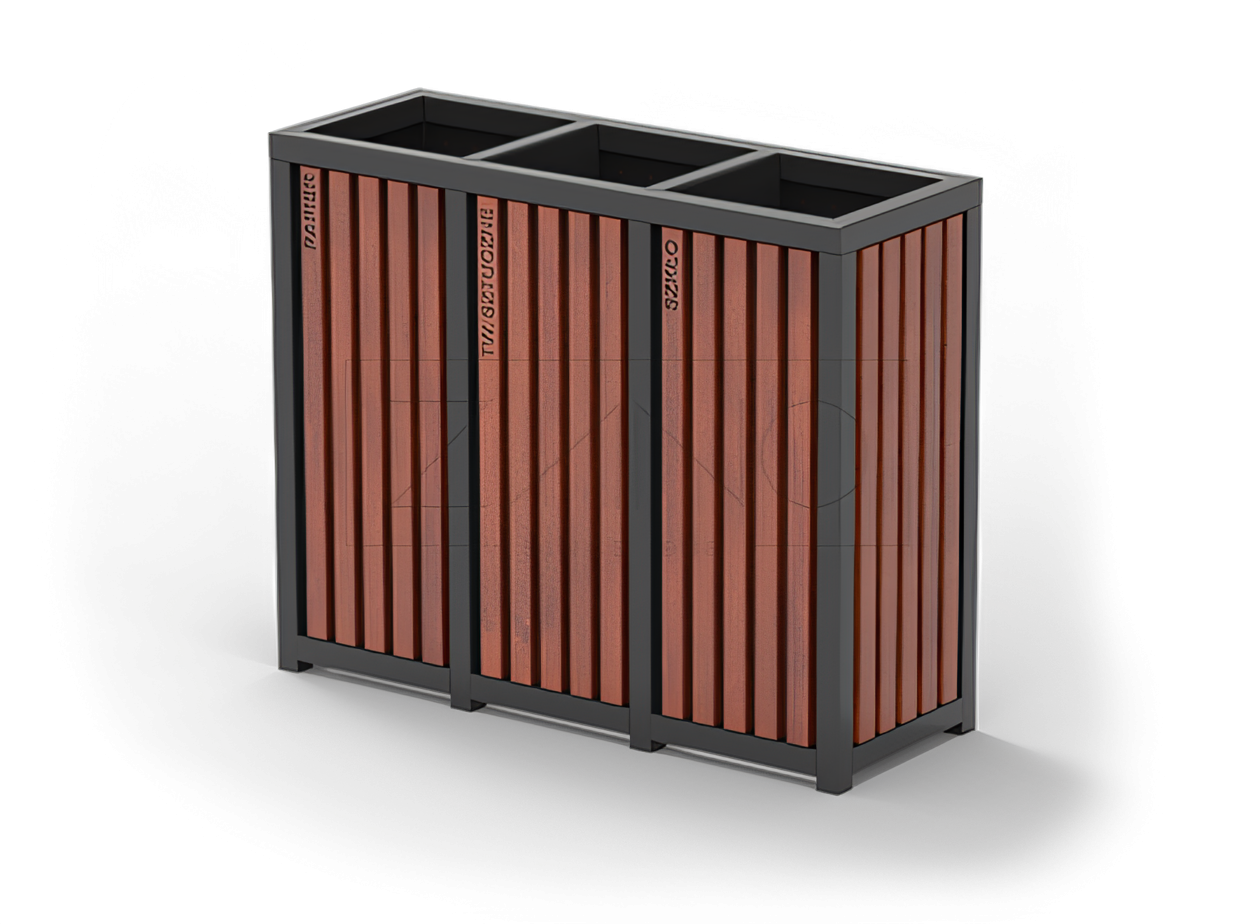 Kosz do recyklingu kraków kosz do segregacji odpadów altus ze stali czarnej