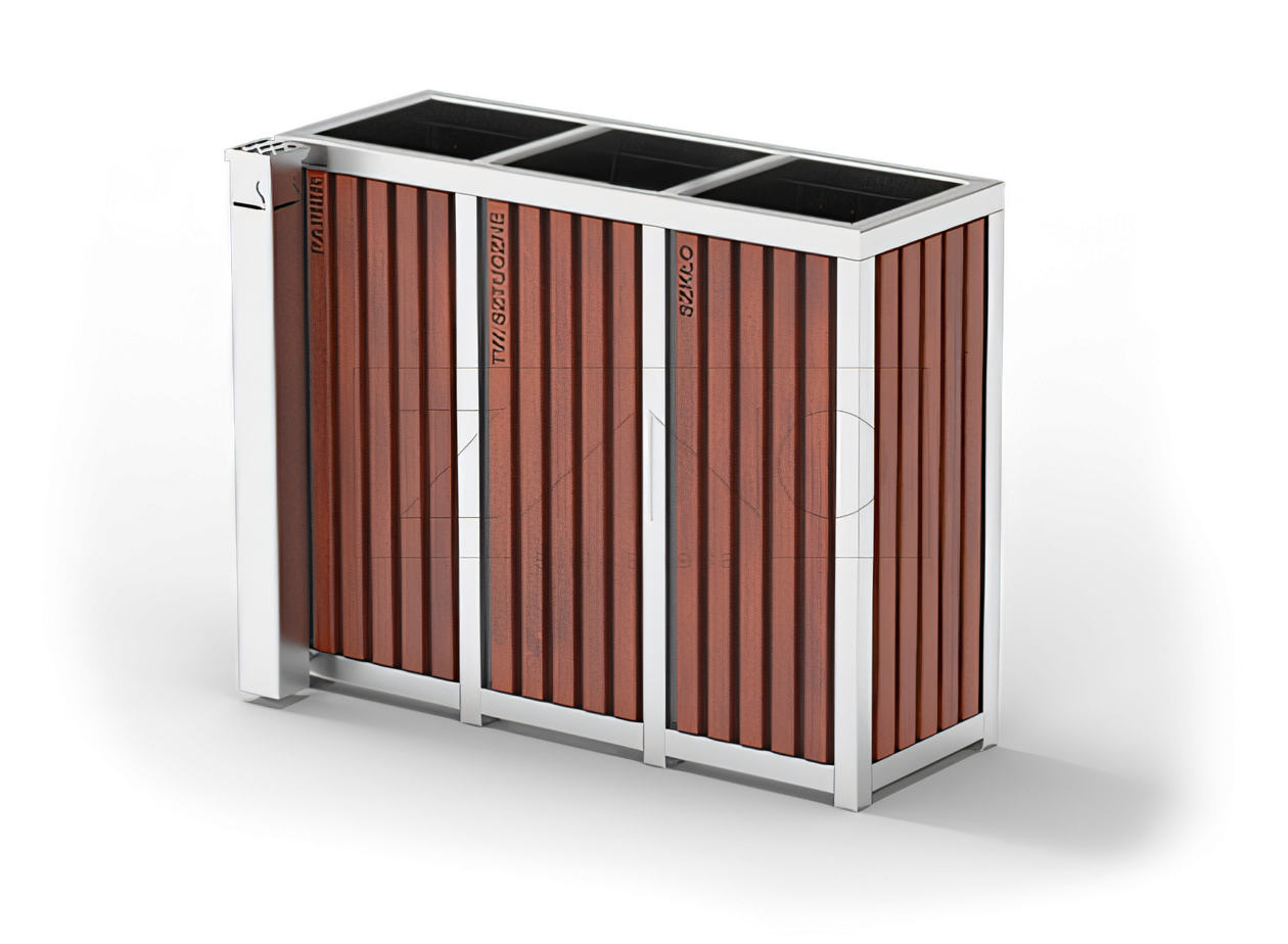 Kosz do segragacji śmieci ze stali nierdzewnej