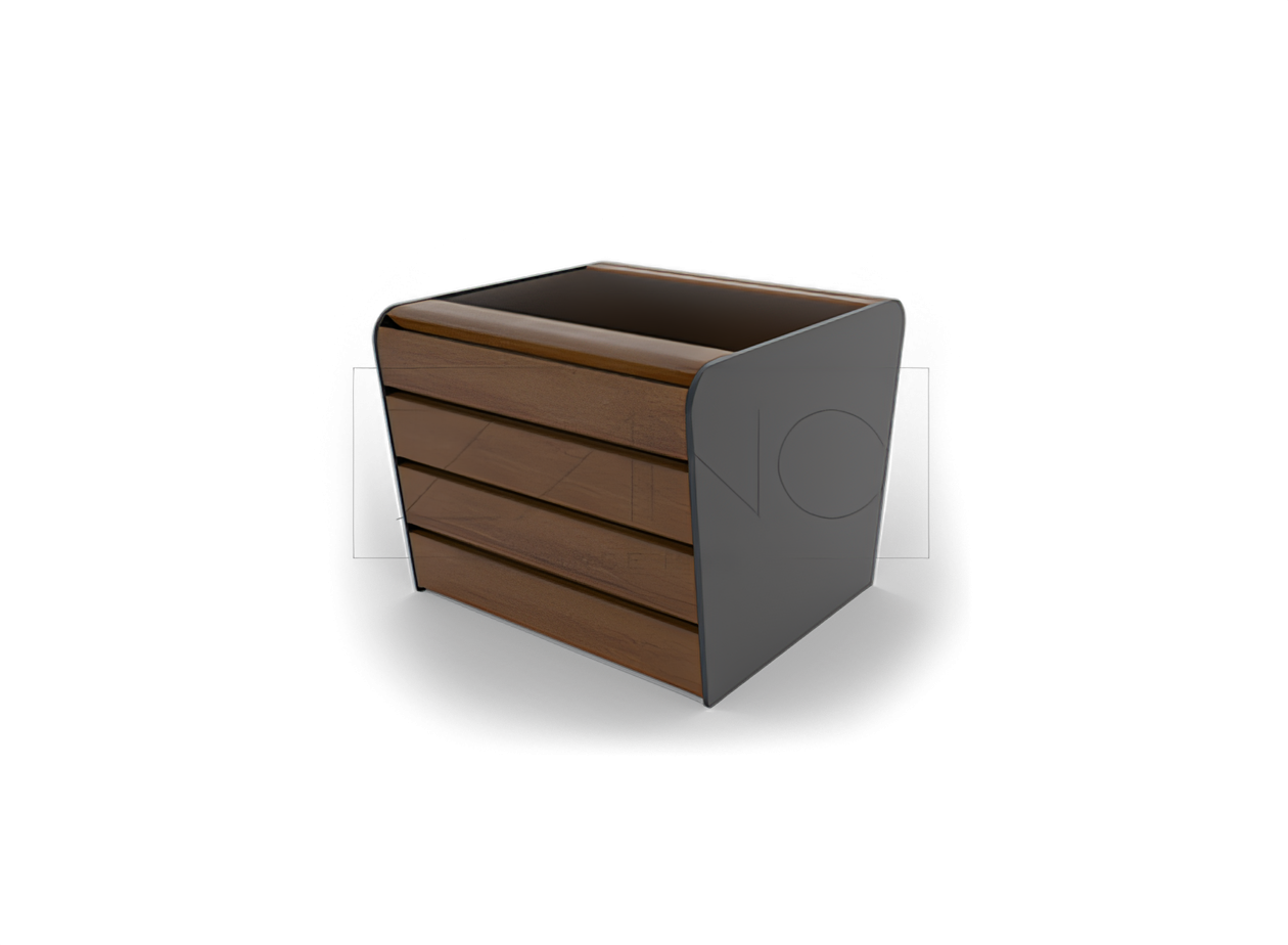 Mała donica Soft z stali czarnej Donica Soft 06.012 rozmiar S to donica nawiązująca kształtem do całej linii Soft, zbudowana z stali nierdzewnej i drewna świerkowego