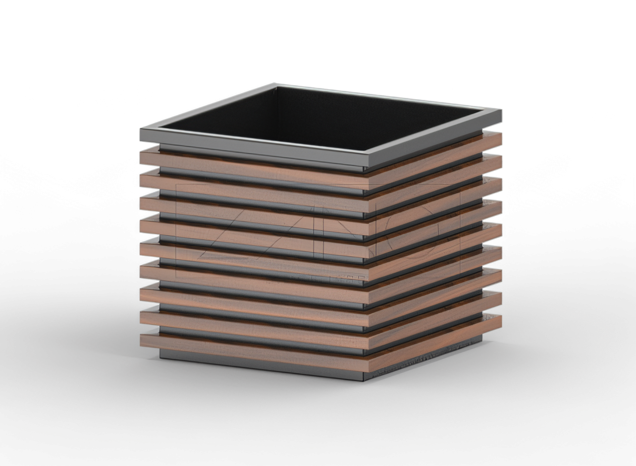 Donica Block 06.042.L stal czarna Donica Block 06.042.L stal czarna