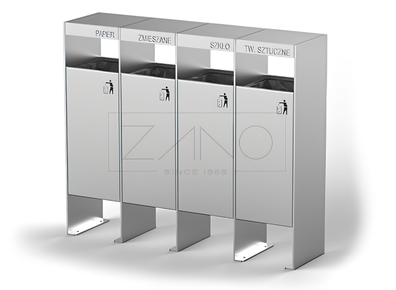 Kosz recyklingowy Simple z stali nierdzewnej Kosz recyklingowy Simple z stali nierdzewnej