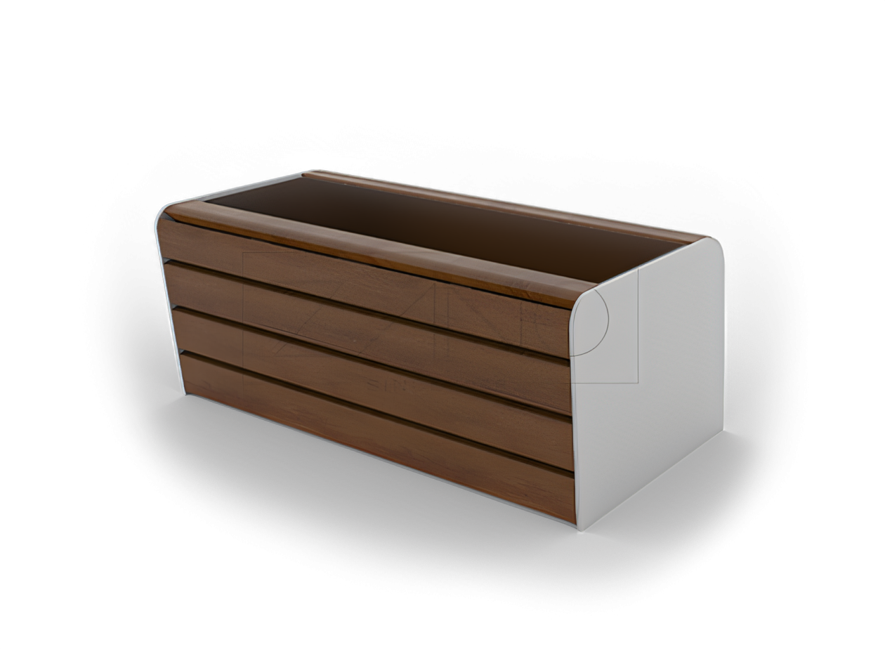 Donica Soft 06.012.1.M stal nierdzewna, drewno świerkowe