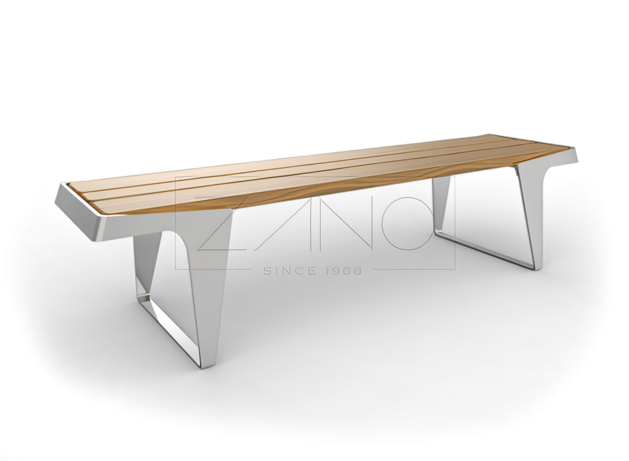 Stylowa ławka ze stali nierdzewnej Ławka miejska bez oparcia